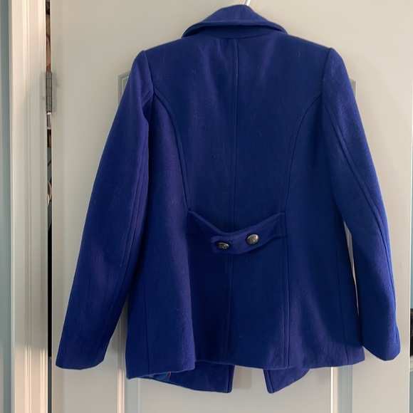 Royal Blue size small, short Pea Coat. - Picture 2 of 7
